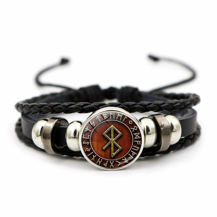 ULIKING JEWELRY BRACELET Viking Compass Rune Leather Bracelet 07