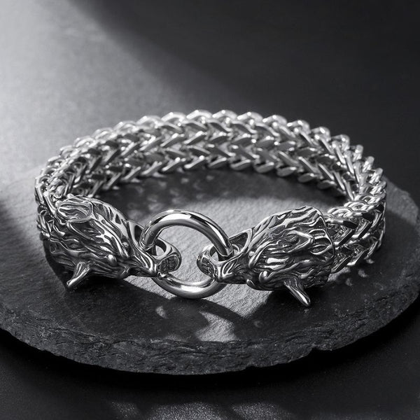  ULIKING JEWELRY BRACELETS Viking Odin Wolf Stainless Steel Bracelet 01