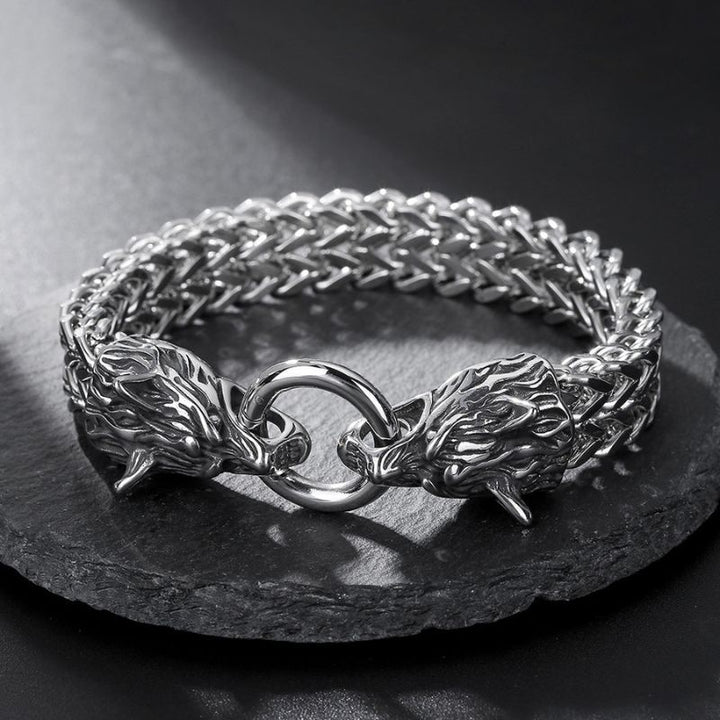  ULIKING JEWELRY BRACELETS Viking Odin Wolf Stainless Steel Bracelet 01