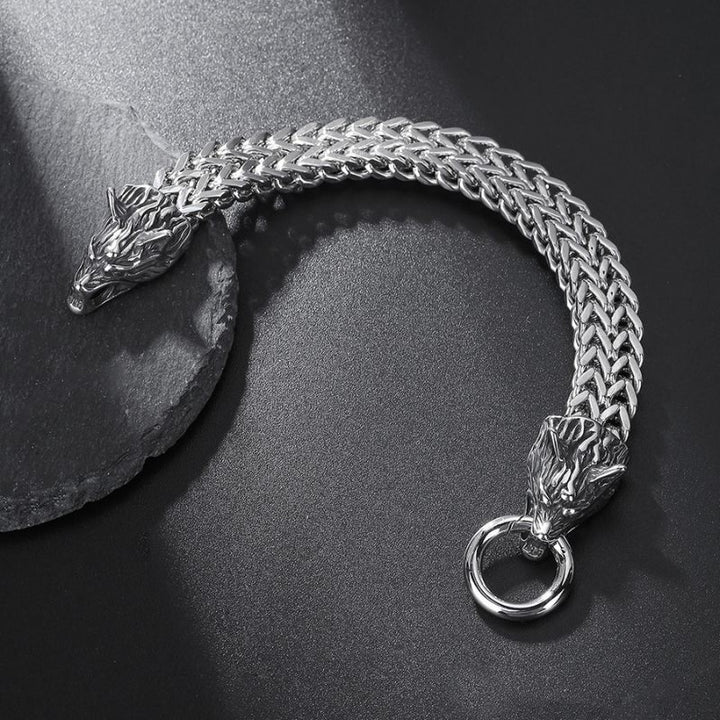  ULIKING JEWELRY BRACELETS Viking Odin Wolf Stainless Steel Bracelet 02