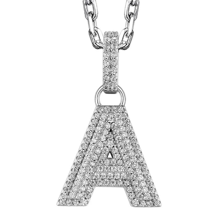 ULIKING JEWELRY PENDANTS 925 Sterling Silver Available In 26 Letters Fully Rhinestone Letter pendant 07