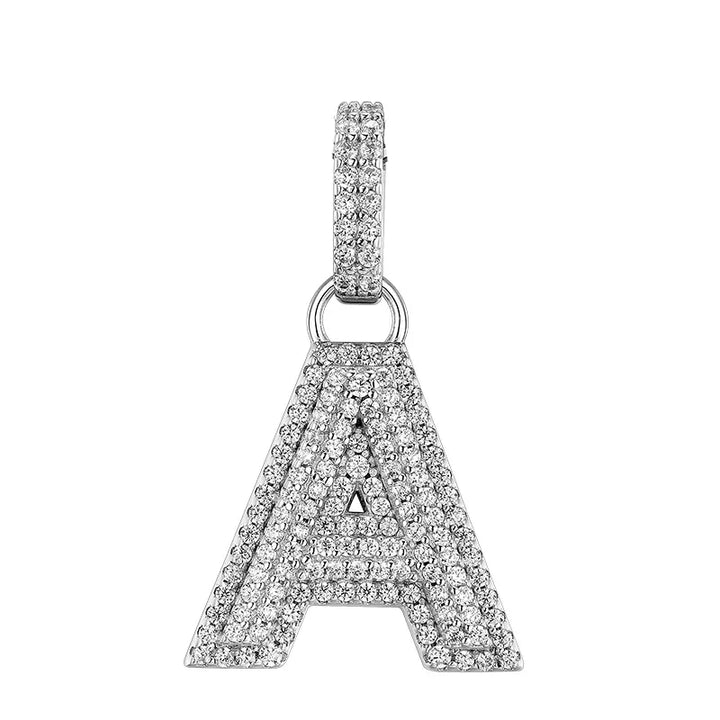  ULIKING JEWELRY PENDANTS 925 Sterling Silver Available In 26 Letters Fully Rhinestone Letter pendant 06