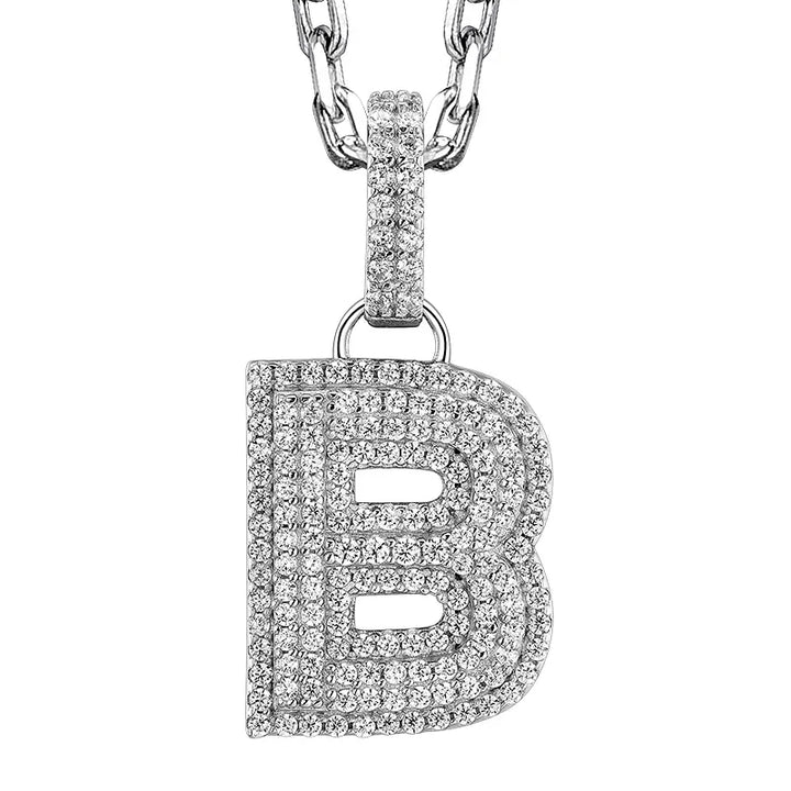  ULIKING JEWELRY PENDANTS 925 Sterling Silver Available In 26 Letters Fully Rhinestone Letter pendant 09