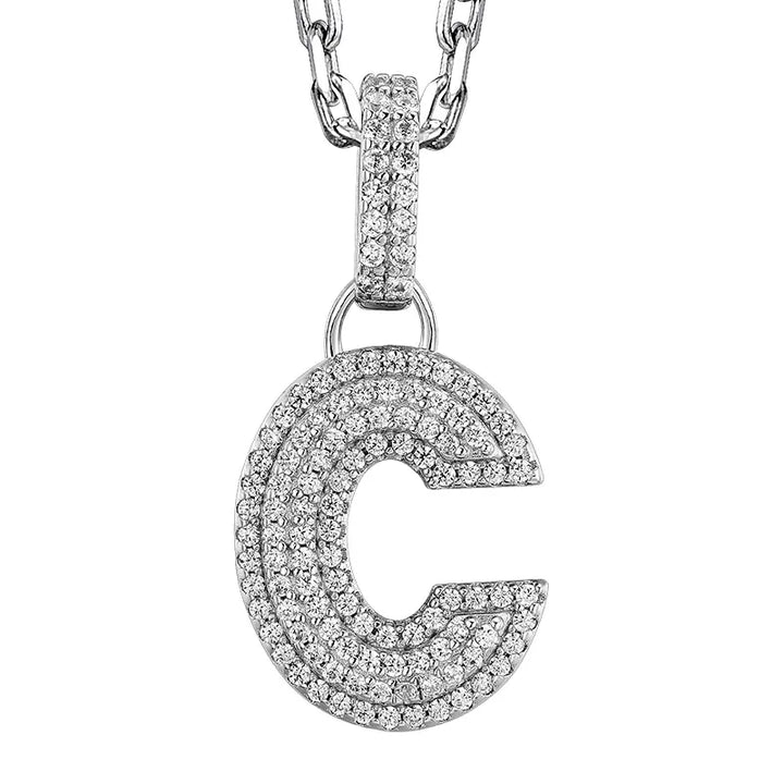  ULIKING JEWELRY PENDANTS 925 Sterling Silver Available In 26 Letters Fully Rhinestone Letter pendant 11
