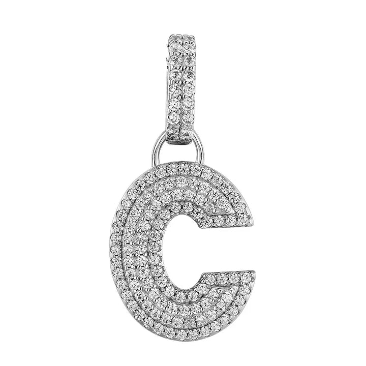  ULIKING JEWELRY PENDANTS 925 Sterling Silver Available In 26 Letters Fully Rhinestone Letter pendant 10