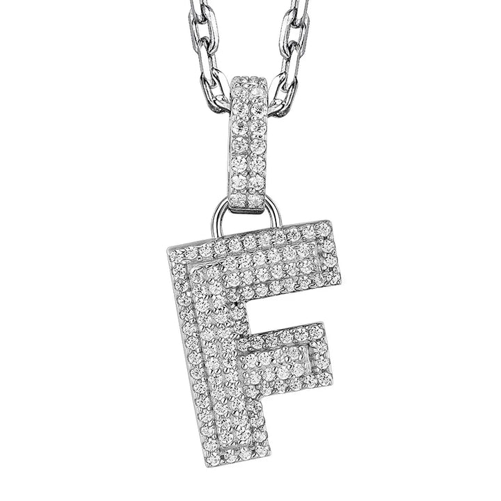 ULIKING JEWELRY PENDANTS 925 Sterling Silver Available In 26 Letters Fully Rhinestone Letter pendant 17