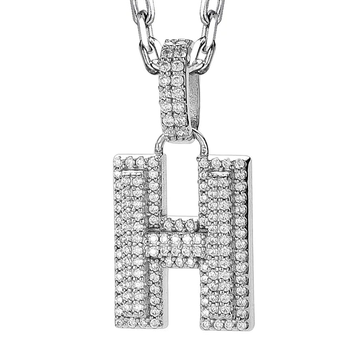  ULIKING JEWELRY PENDANTS 925 Sterling Silver Available In 26 Letters Fully Rhinestone Letter pendant 21
