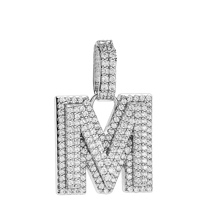  ULIKING JEWELRY PENDANTS 925 Sterling Silver Available In 26 Letters Fully Rhinestone Letter pendant 30