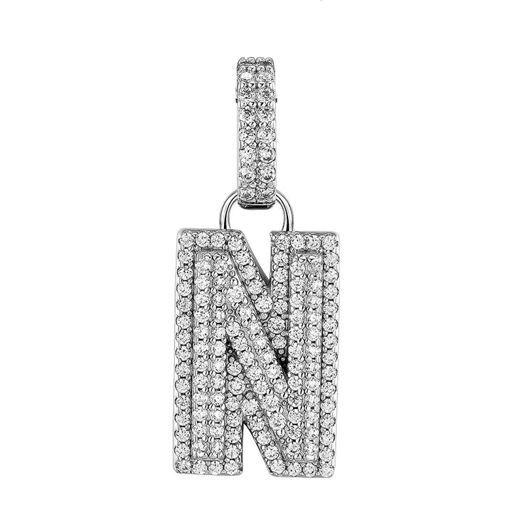  ULIKING JEWELRY PENDANTS 925 Sterling Silver Available In 26 Letters Fully Rhinestone Letter pendant 32