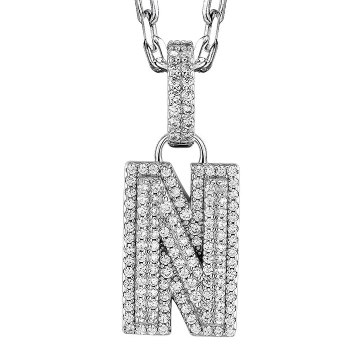  ULIKING JEWELRY PENDANTS 925 Sterling Silver Available In 26 Letters Fully Rhinestone Letter pendant 33