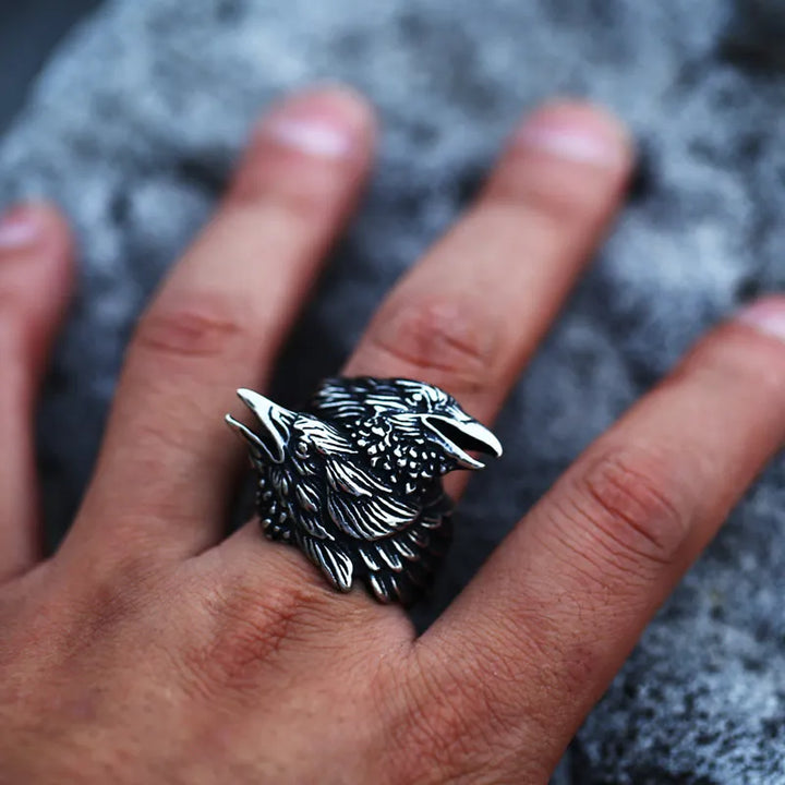 ULIKING JEWELRY RINGS Nordic Viking Raven Ring Black 03