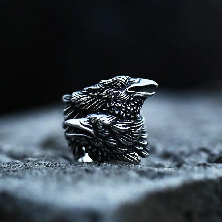 ULIKING JEWELRY RINGS Nordic Viking Raven Ring Black 04