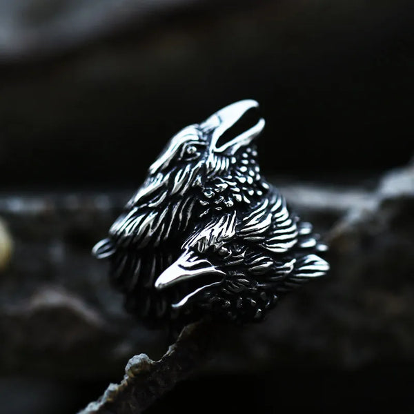 ULIKING JEWELRY RINGS Nordic Viking Raven Ring Black 01