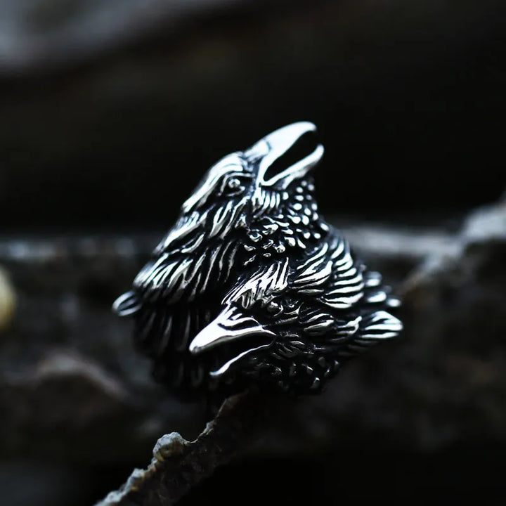 ULIKING JEWELRY RINGS Nordic Viking Raven Ring Black 01