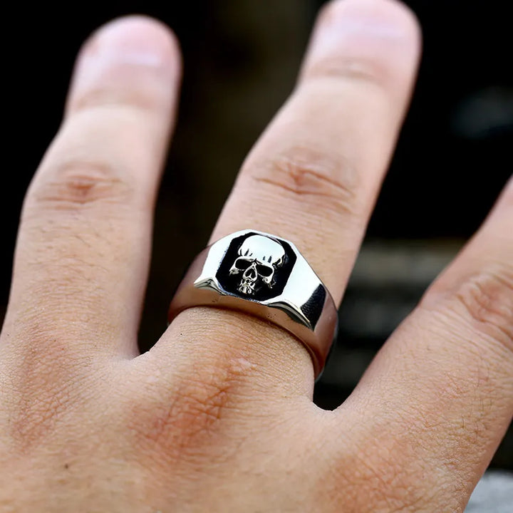 ULIKING JEWELRY RINGS Punk Stainless Steel Skull Ring 03