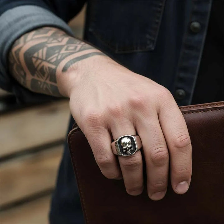 ULIKING JEWELRY RINGS Punk Stainless Steel Skull Ring 05