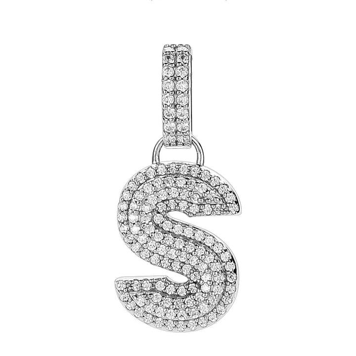  ULIKING JEWELRY PENDANTS 925 Sterling Silver Available In 26 Letters Fully Rhinestone Letter pendant 42