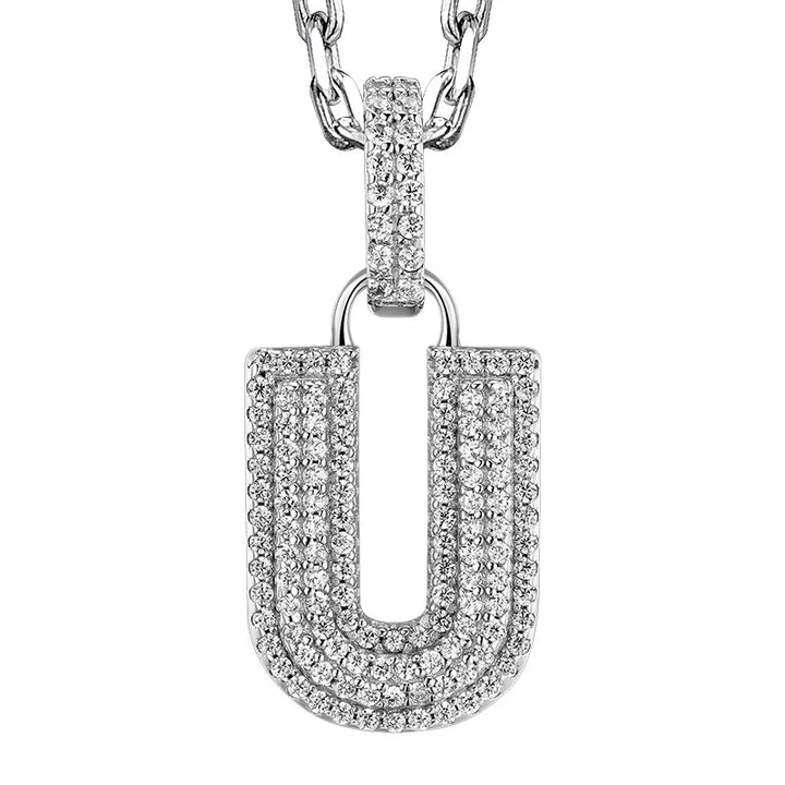 ULIKING JEWELRY PENDANTS 925 Sterling Silver Available In 26 Letters Fully Rhinestone Letter pendant 47