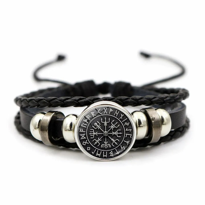 ULIKING JEWELRY BRACELET Viking Compass Rune Leather Bracelet 05