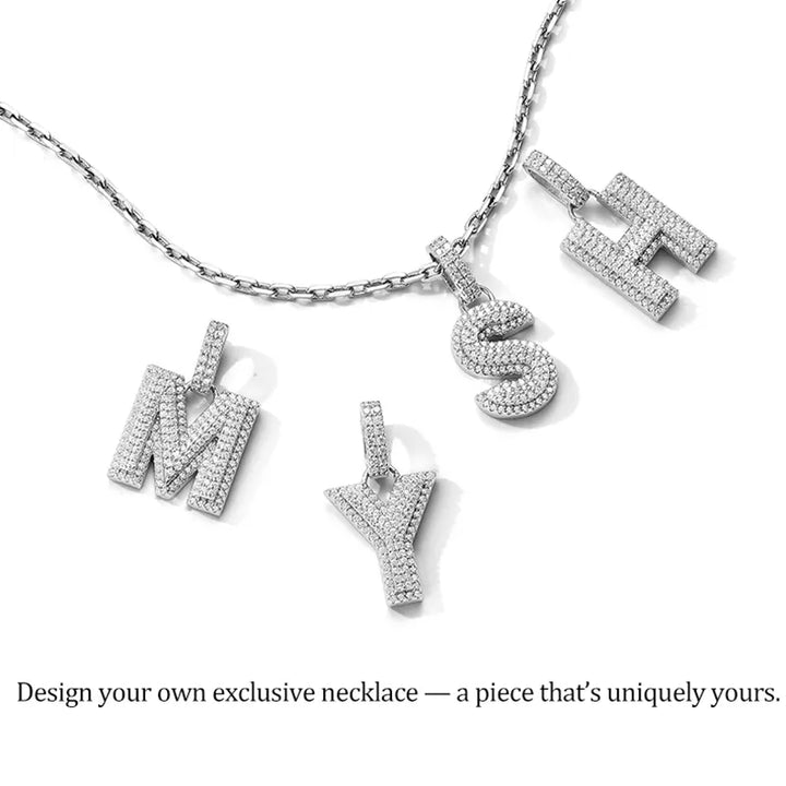  ULIKING JEWELRY PENDANTS 925 Sterling Silver Available In 26 Letters Fully Rhinestone Letter pendant 04
