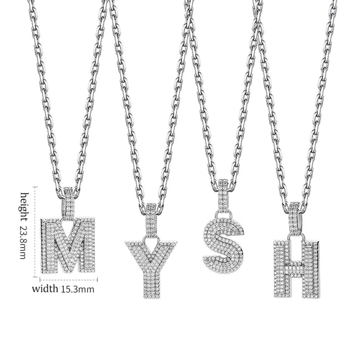  ULIKING JEWELRY PENDANTS 925 Sterling Silver Available In 26 Letters Fully Rhinestone Letter pendant 05