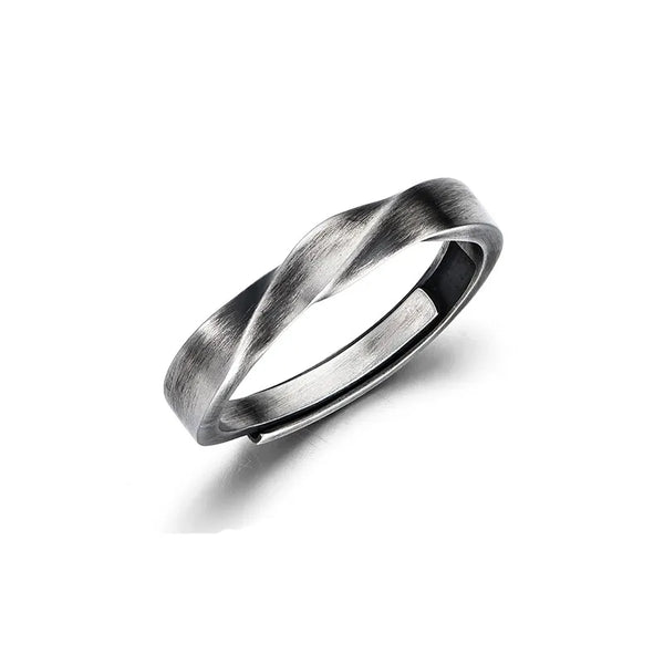 ULIKING JEWELRY RINGS 925 Sterling Silver Möbius Strip Couple Ring 01