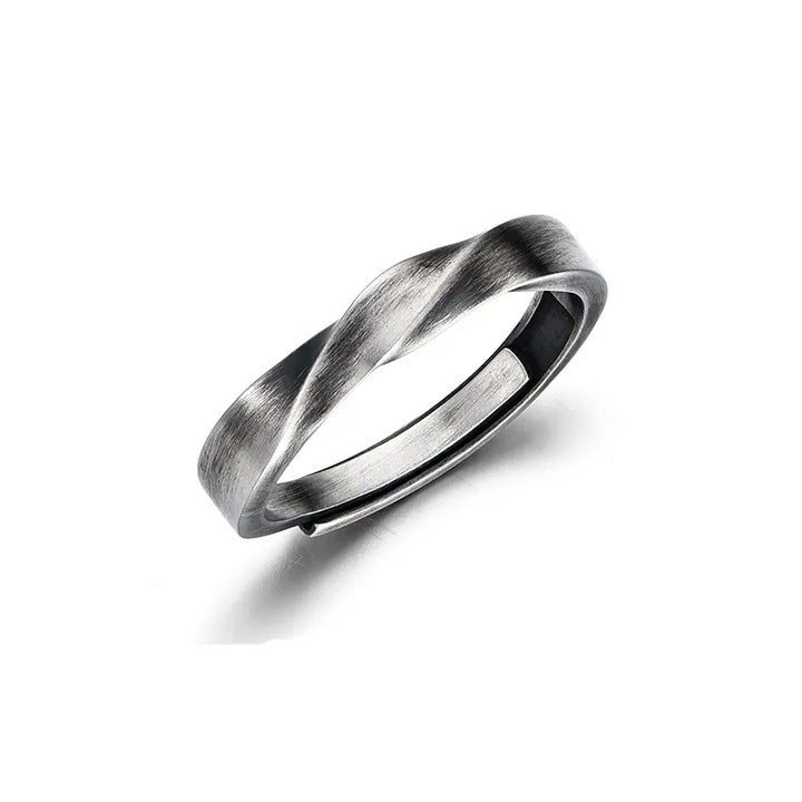 ULIKING JEWELRY RINGS 925 Sterling Silver Möbius Strip Couple Ring 01