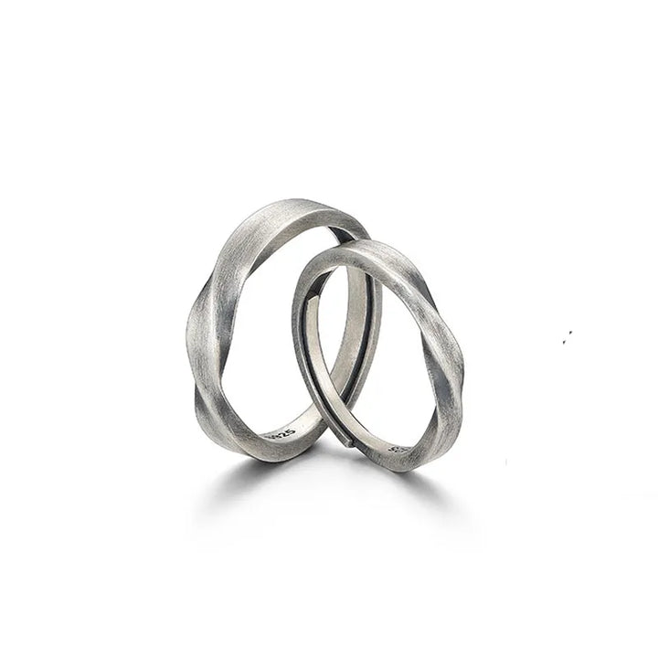ULIKING JEWELRY RINGS 925 Sterling Silver Möbius Strip Couple Ring 07