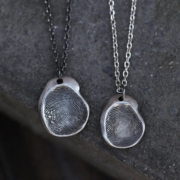  ULIKING JEWELRY PENDANTS 999 Fine Silver Custom Fingerprint Couple Pendant 01