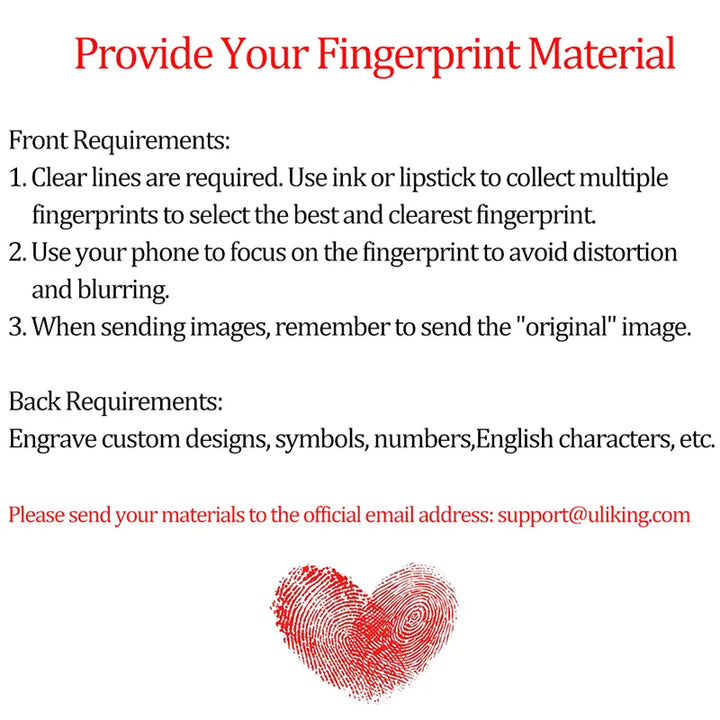  ULIKING JEWELRY PENDANTS 999 Fine Silver Custom Fingerprint Couple Pendant 04