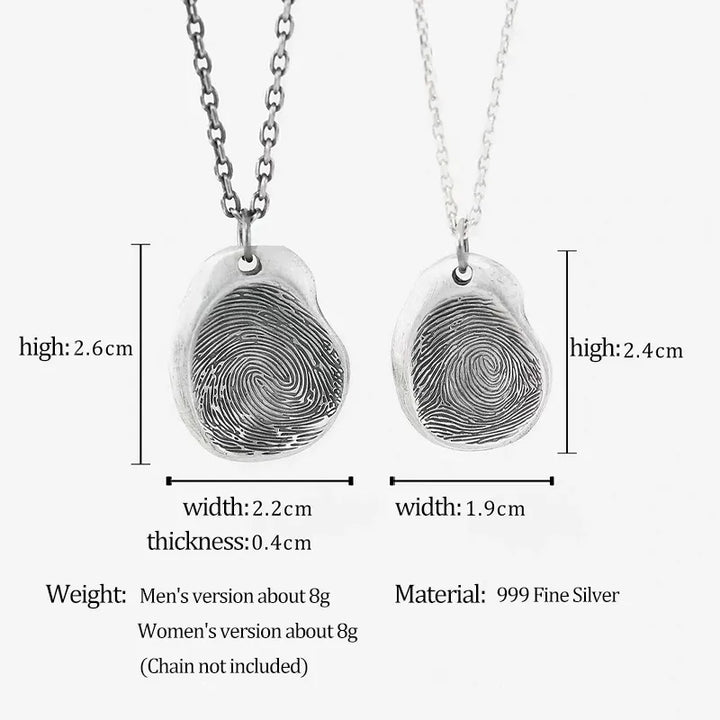  ULIKING JEWELRY PENDANTS 999 Fine Silver Custom Fingerprint Couple Pendant 05