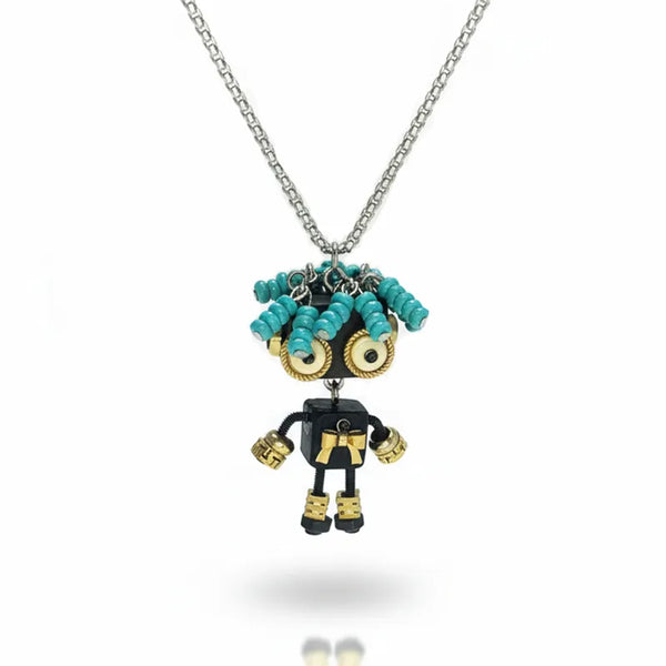  ULIKING JEWELRY NECKLACES BeadRolla Steampunk Robot Handmade Necklace 01
