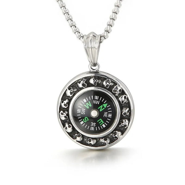  ULIKING JEWELRY PENDANTS Creative Compass Skull Pendant 01 