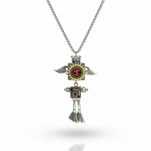  ULIKING JEWELRY NECKLACES  EyeFlyer Steampunk Robot Handmade Necklace 01