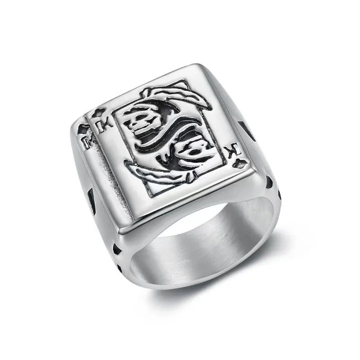 ULIKING JEWELRY RINGS Gothic Death Poker Design Stainless Steel Ring 01 