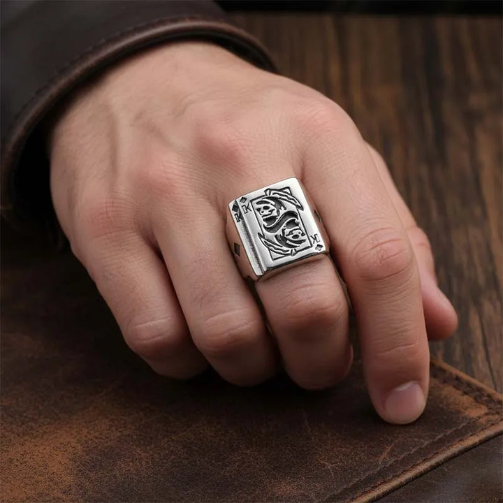 ULIKING JEWELRY RINGS Gothic Death Poker Design Stainless Steel Ring 02