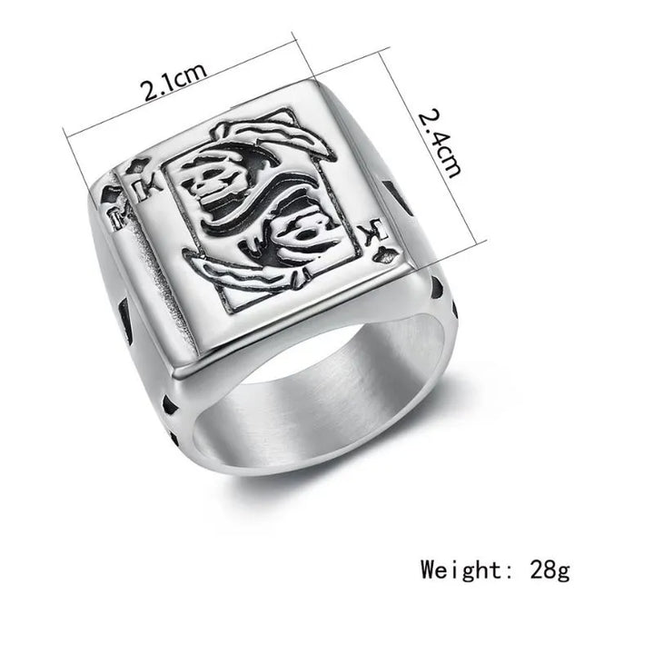 ULIKING JEWELRY RINGS Gothic Death Poker Design Stainless Steel Ring 03