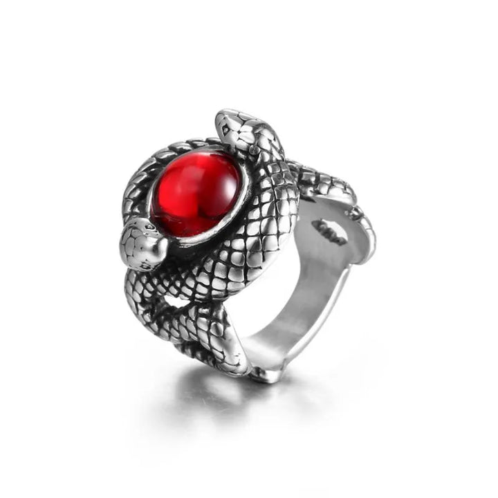 ULIKING JEWELRY RINGS  Gothic Snake Gemstone Stainless Steel Ring 05