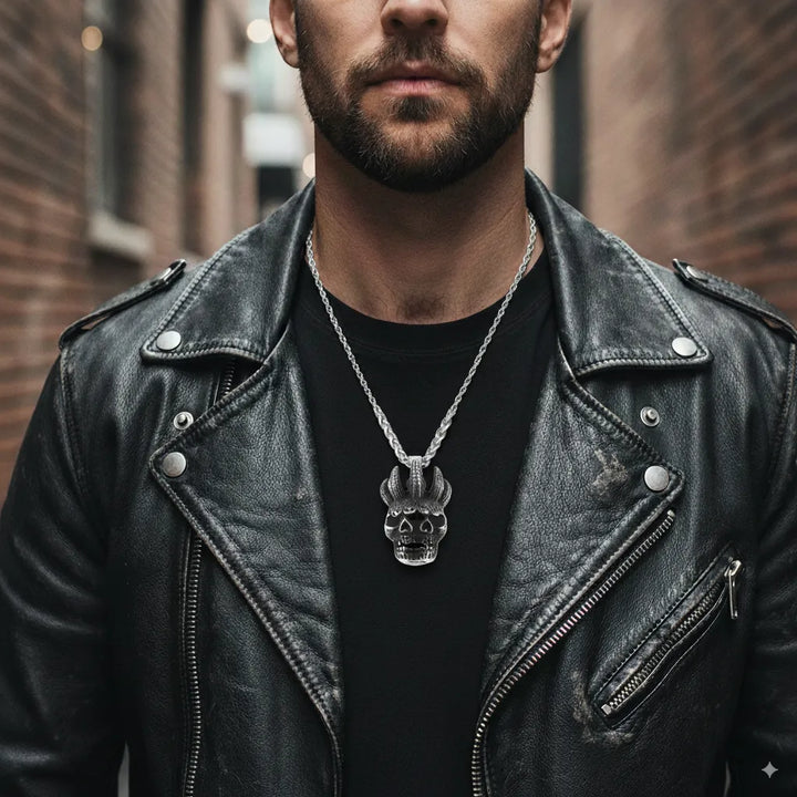  ULIKING JEWELRY PENDANTS  Gothic Vintage Double Skull Pendant 04