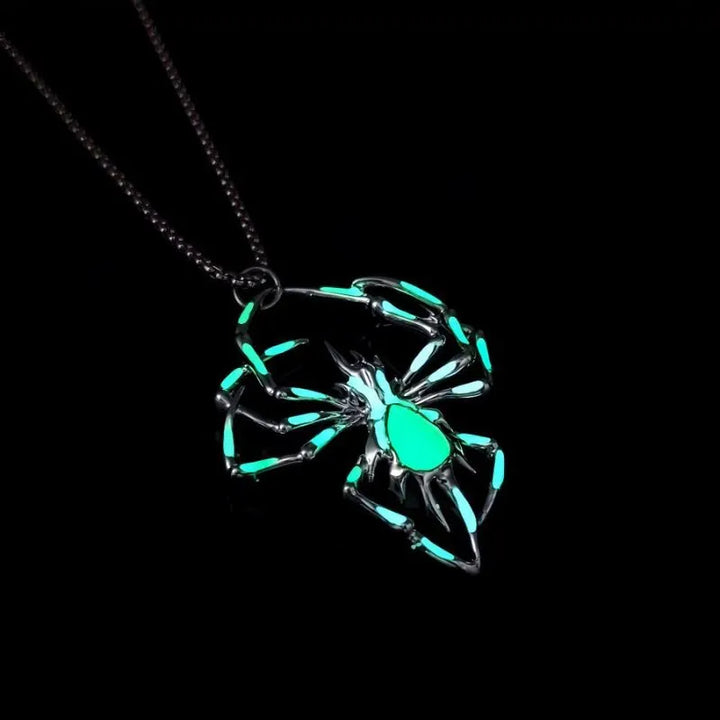  ULIKING JEWELRY NECKLACES Halloween Luminous Spider Stainless Steel Necklace 03