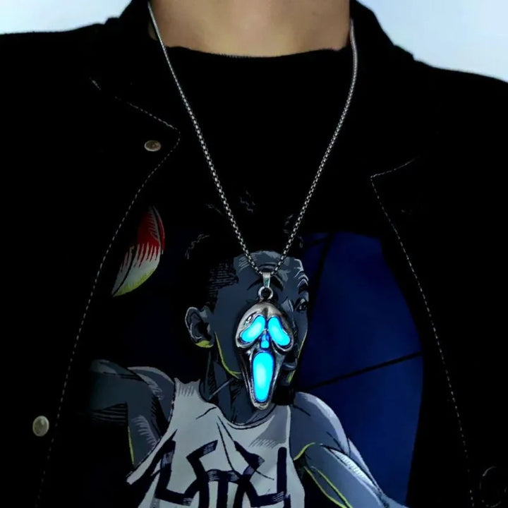  ULIKING JEWELRY PENDANTS Halloween Skull Glowing Mask Pendant 02