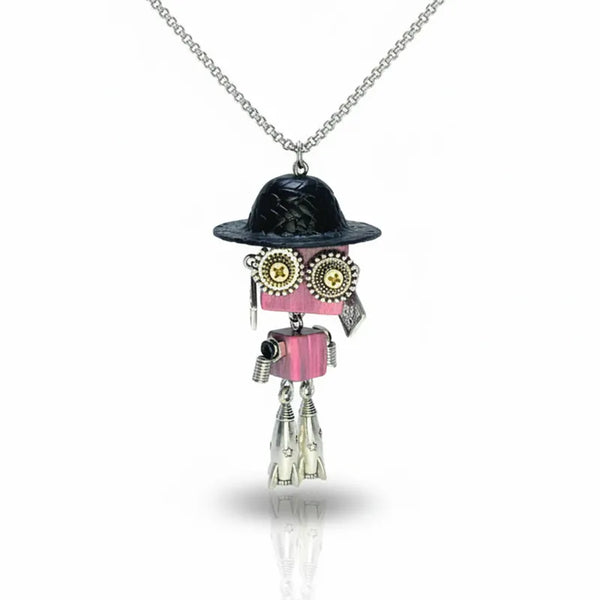  ULIKING JEWELRY NECKLACES  Hattie Steampunk Robot Handmade Necklace 01