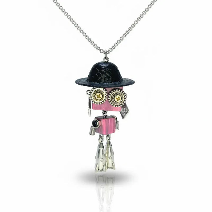  ULIKING JEWELRY NECKLACES  Hattie Steampunk Robot Handmade Necklace 01