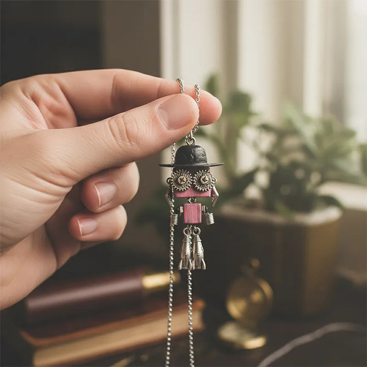  ULIKING JEWELRY NECKLACES  Hattie Steampunk Robot Handmade Necklace 02