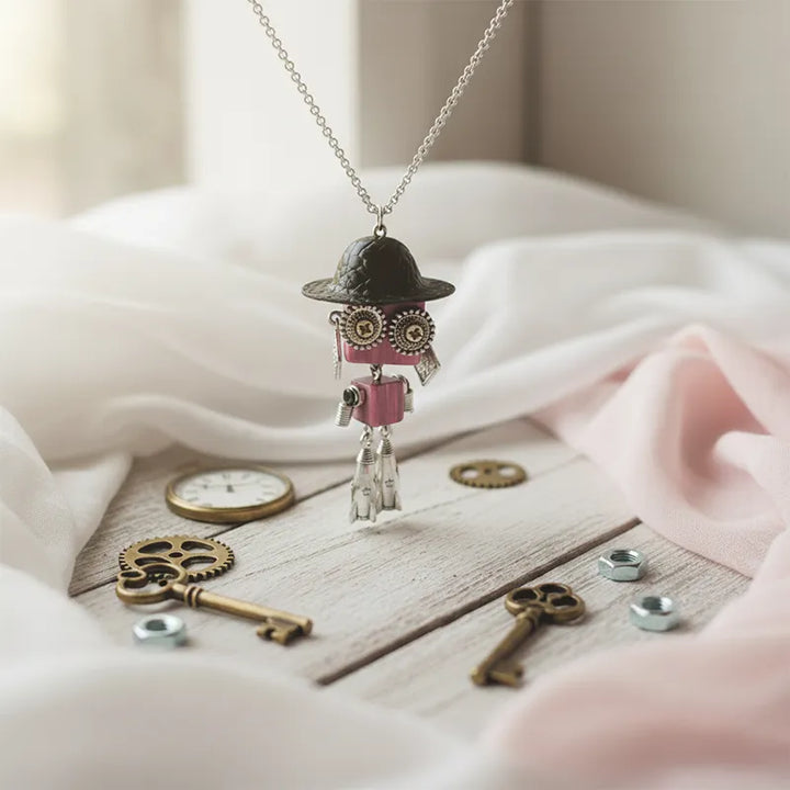  ULIKING JEWELRY NECKLACES  Hattie Steampunk Robot Handmade Necklace 03