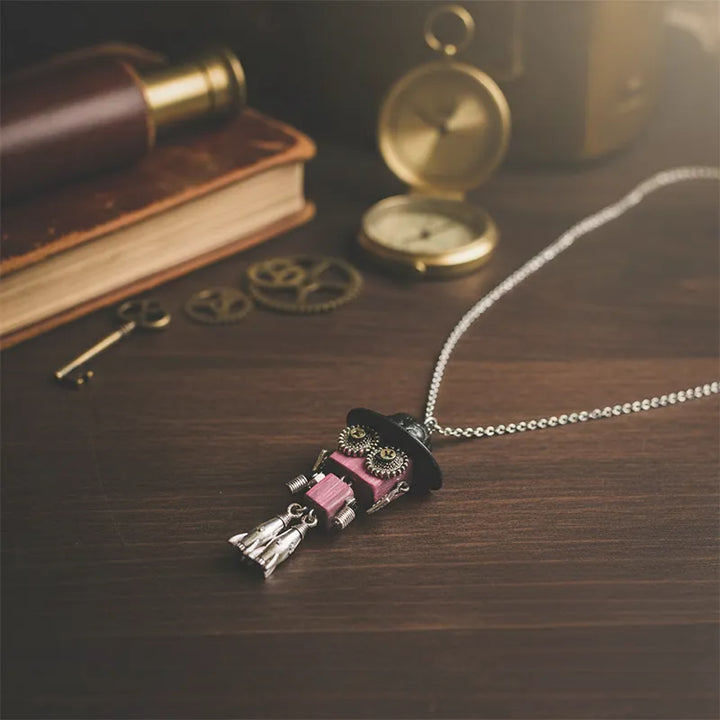  ULIKING JEWELRY NECKLACES  Hattie Steampunk Robot Handmade Necklace 04