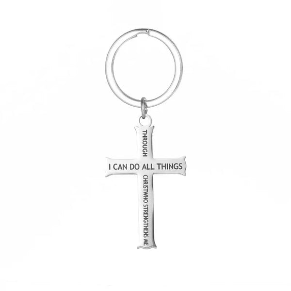  ULIKING JEWELRY KEYCHAIN  I CAN DO ALL THINGS Cross Keychain 01
