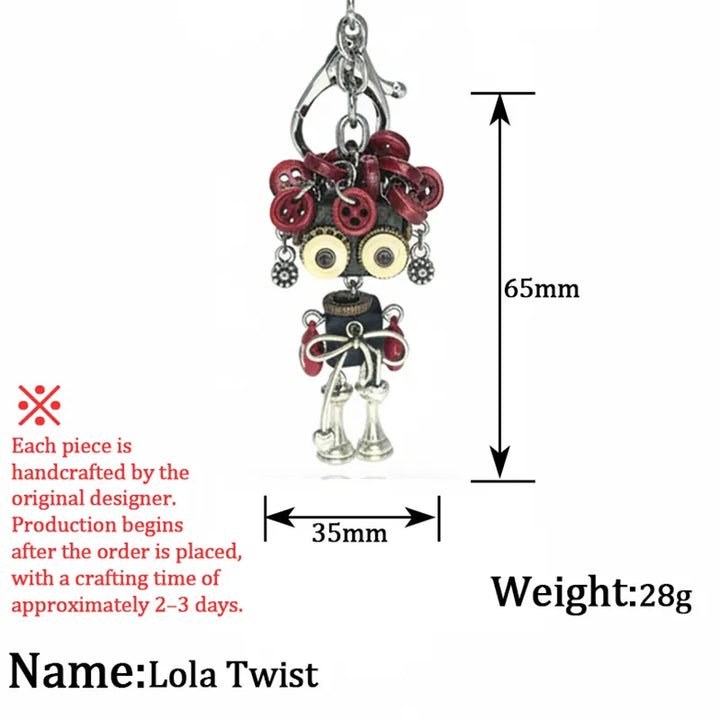 ULIKING JEWELRY RINGS Lola Twist Steampunk Robot Handmade Keychain 05