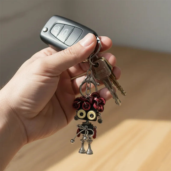 ULIKING JEWELRY RINGS Lola Twist Steampunk Robot Handmade Keychain 02