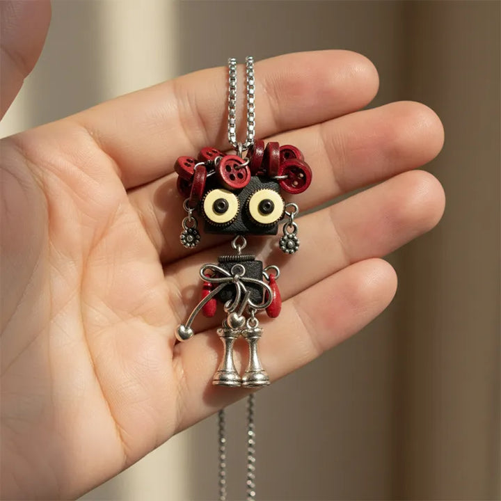  ULIKING JEWELRY NECKLACES  Lola Twist Steampunk Robot Handmade Necklace 02